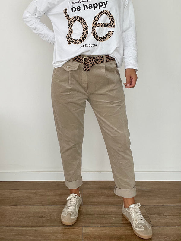 Pantalón cinto print