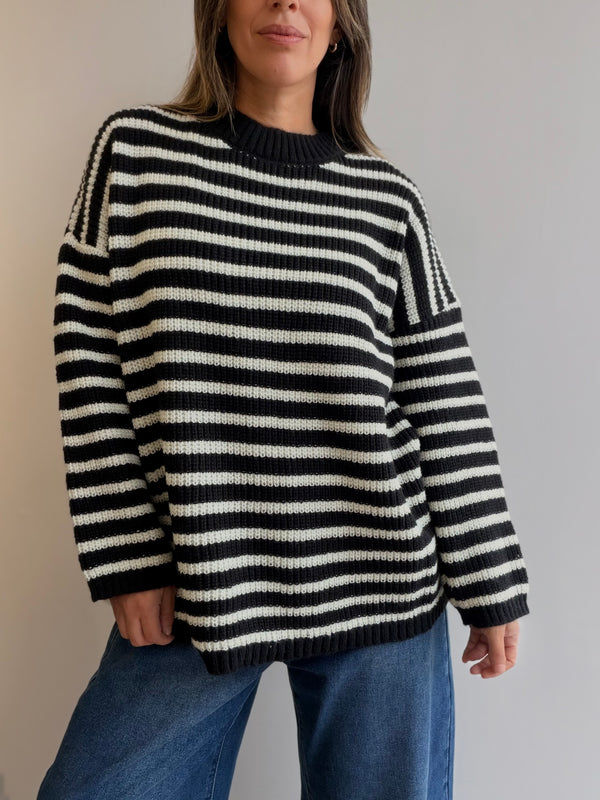 Sweater a rayas largo
