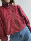 Chaqueta efecto gamuza aros