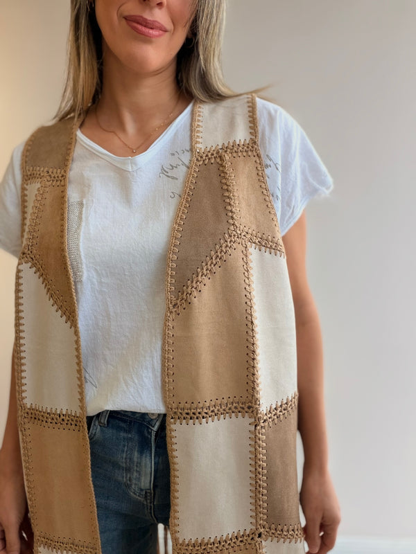 Chaleco boho Gamuzado con Flecos