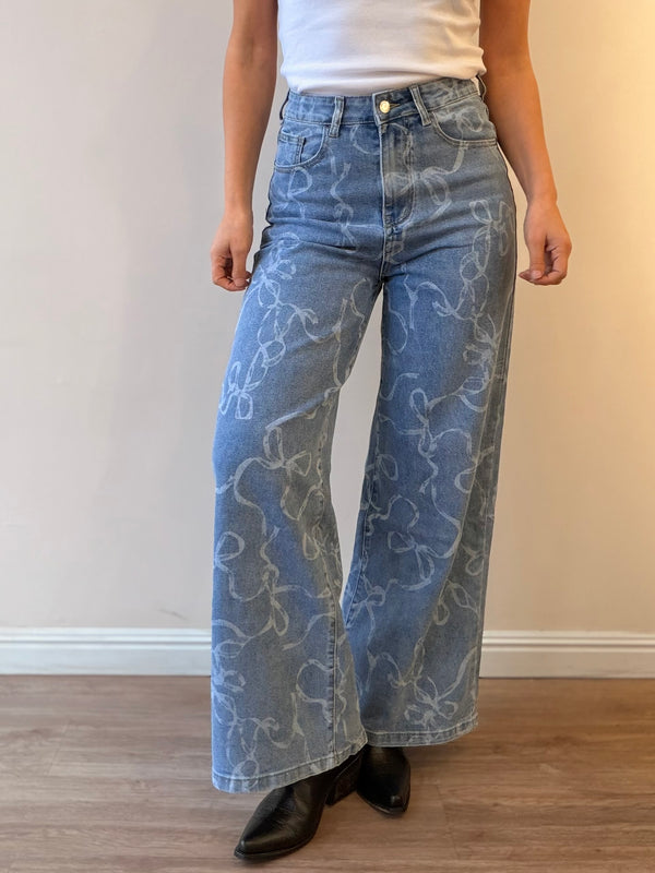 Jeans wide leg lazos