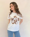 Remera flor con strass