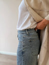 Jeans Wide Leg Vintage con Dobladillo