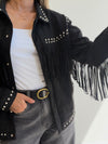 Chaqueta flecos efecto ante