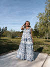 Vestido bordado azul