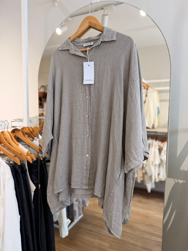 Maxi camisa lino oversize
