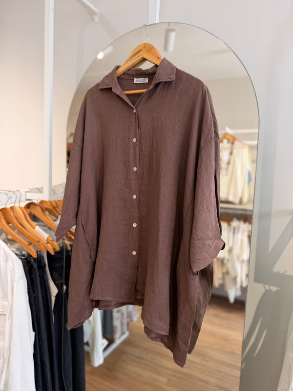 Maxi camisa lino oversize